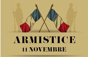 2 drapeaux fran&ccedil;ais crois&eacute;s Armistice 11 novembre